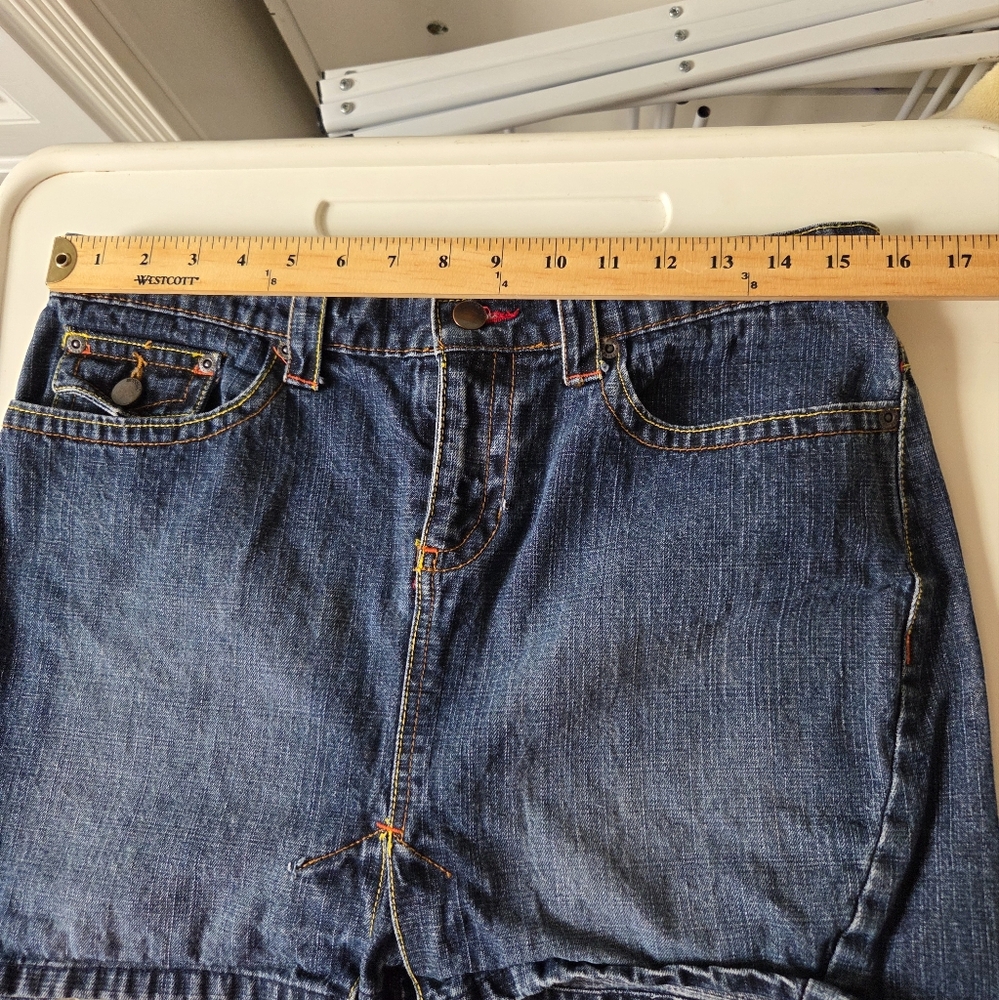 Mossimo Dark Blue Jean Denim Y2K Mini Skirt - Size 11 - Picture 7 of 13